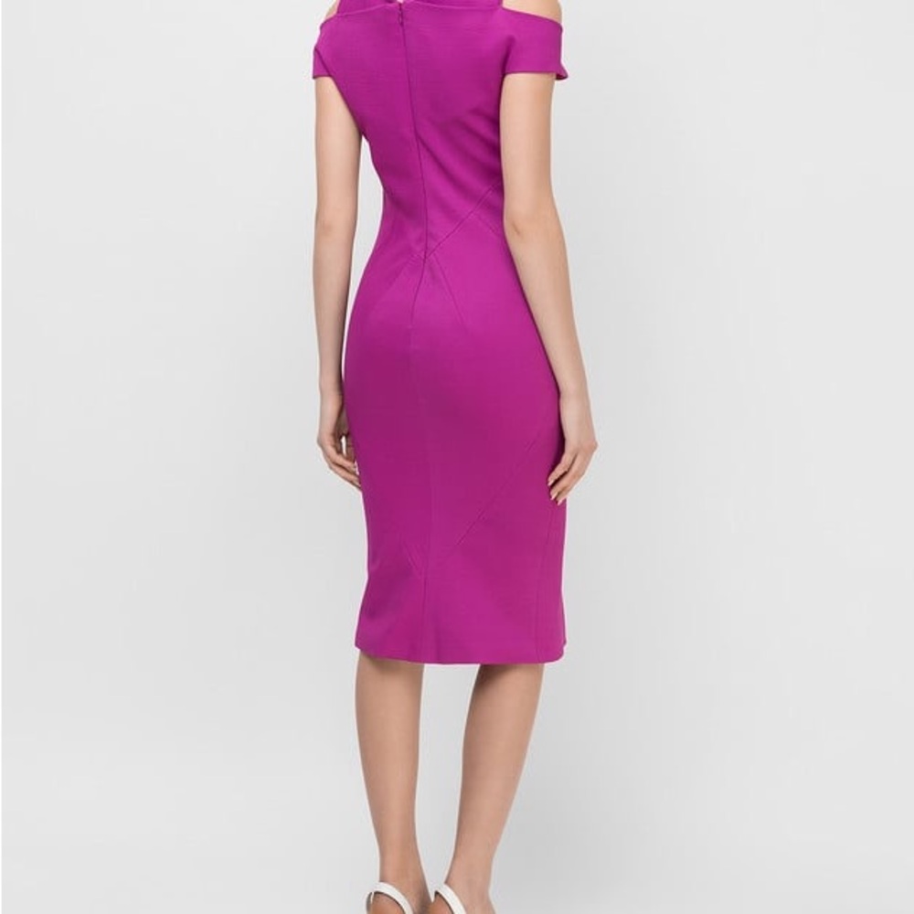 ZAC POSEN Sheath Pink Cut-Out Lined V-Neck - Picture 4 of 6